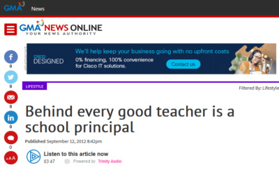 Behind every good teacher is a school principal